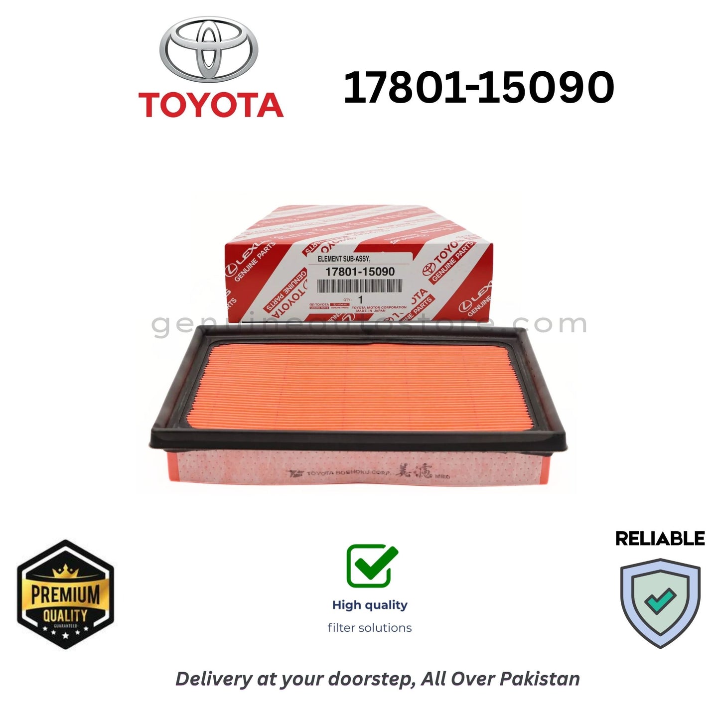 17801-15090 Air Filter Premium Quality in Pakistan, 100% Genuine, Reliable, Best Price, Cash on Delivery