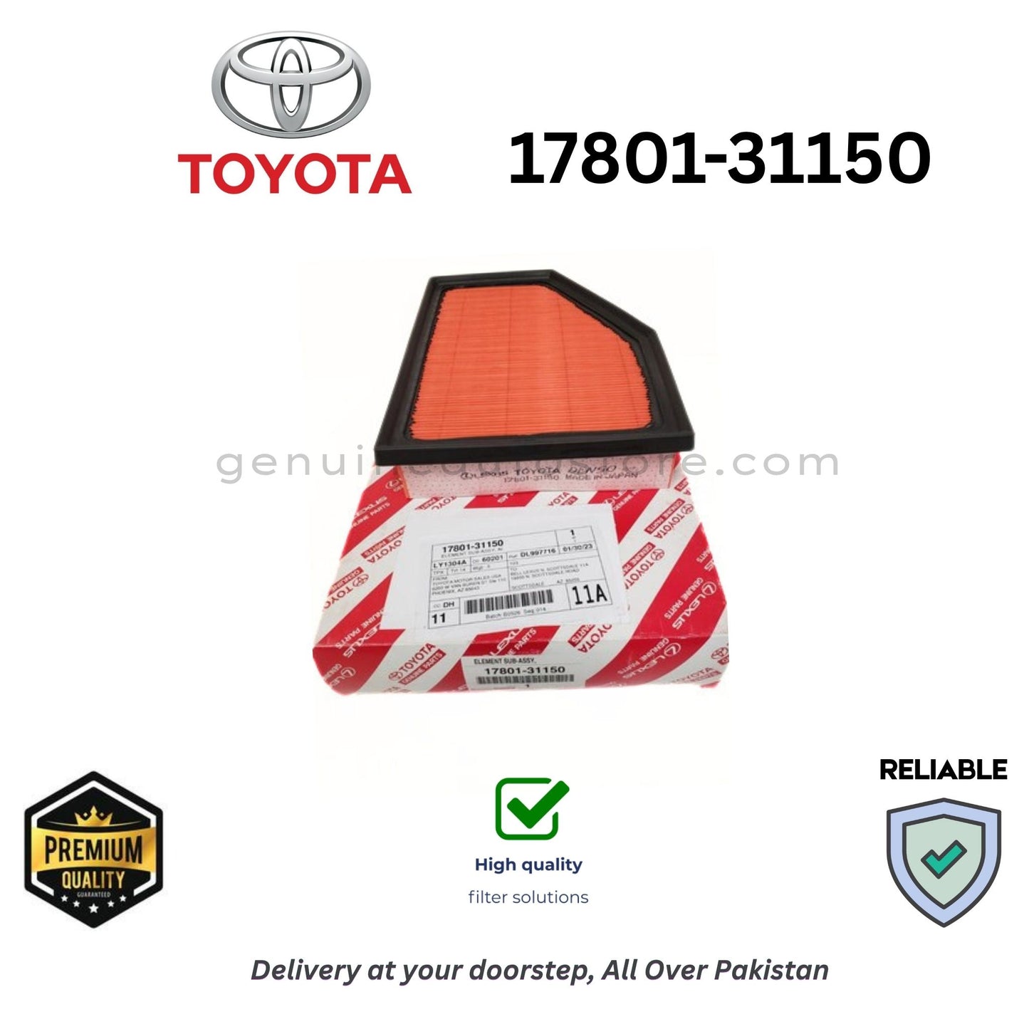 17801-31150 Air Filter Premium Quality in Pakistan, 100% Genuine, Reliable, Best Price, Cash on Delivery