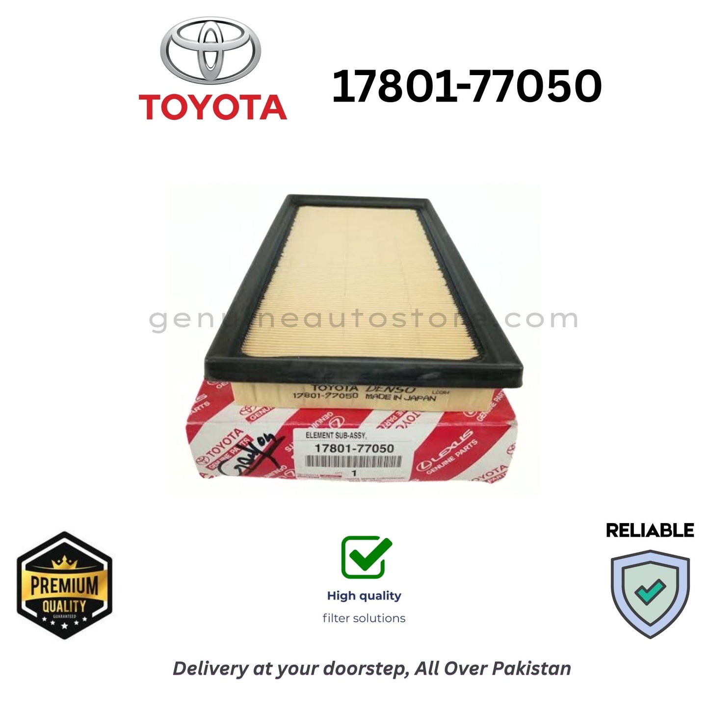 17801-77050 Air Filter Premium Quality in Pakistan, 100% Genuine, Reliable, Best Price, Cash on Delivery