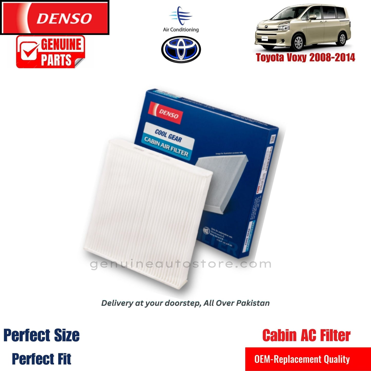 Toyota Voxy 2008-2014 Denso Genuine Cabin Ac Filter in Pakistan. 100% Genuine, Reliable, Best Price, Cash on Delivery Available