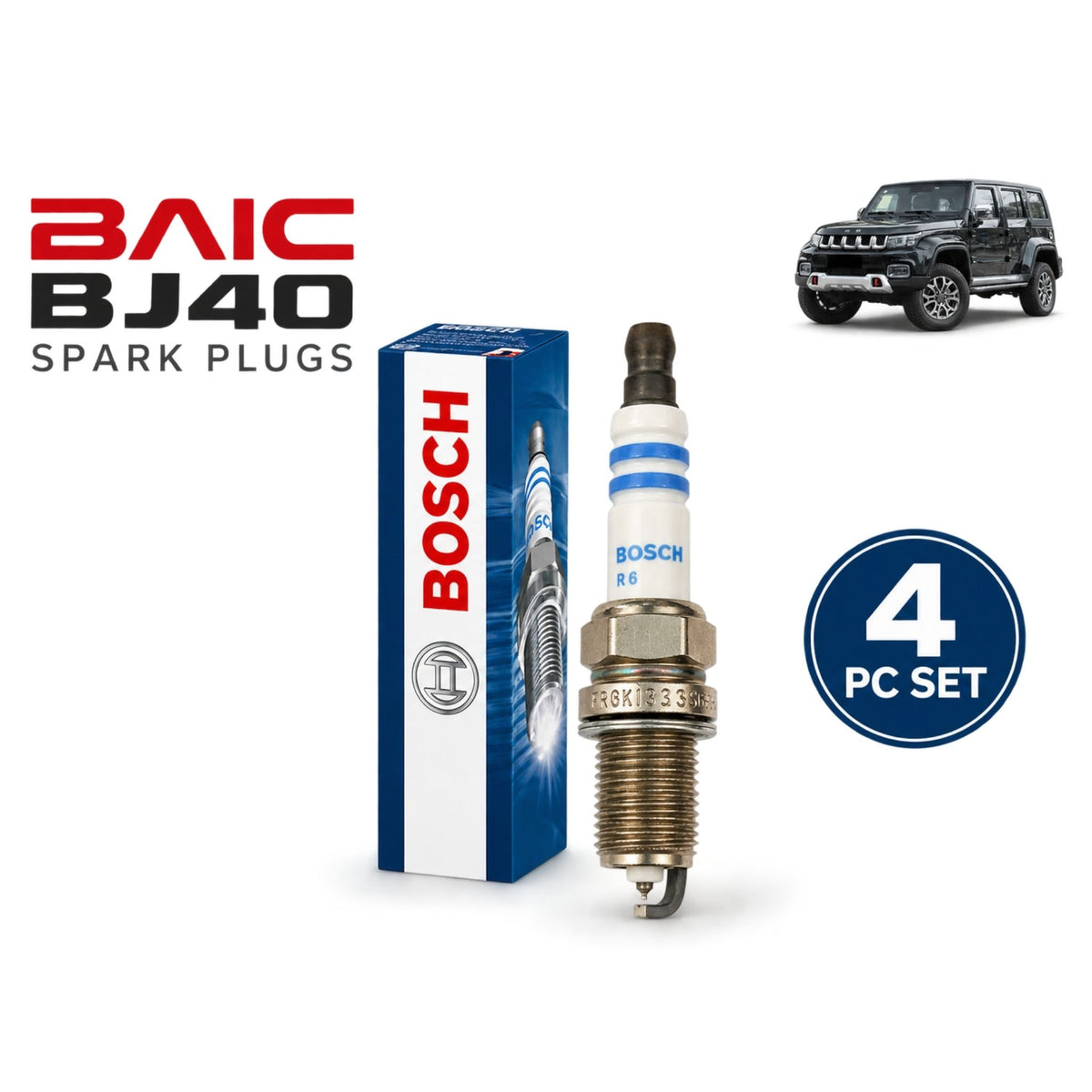 Baic BJ40 Bosch Iridium Spark Plugs 4 Pieces in Pakistan