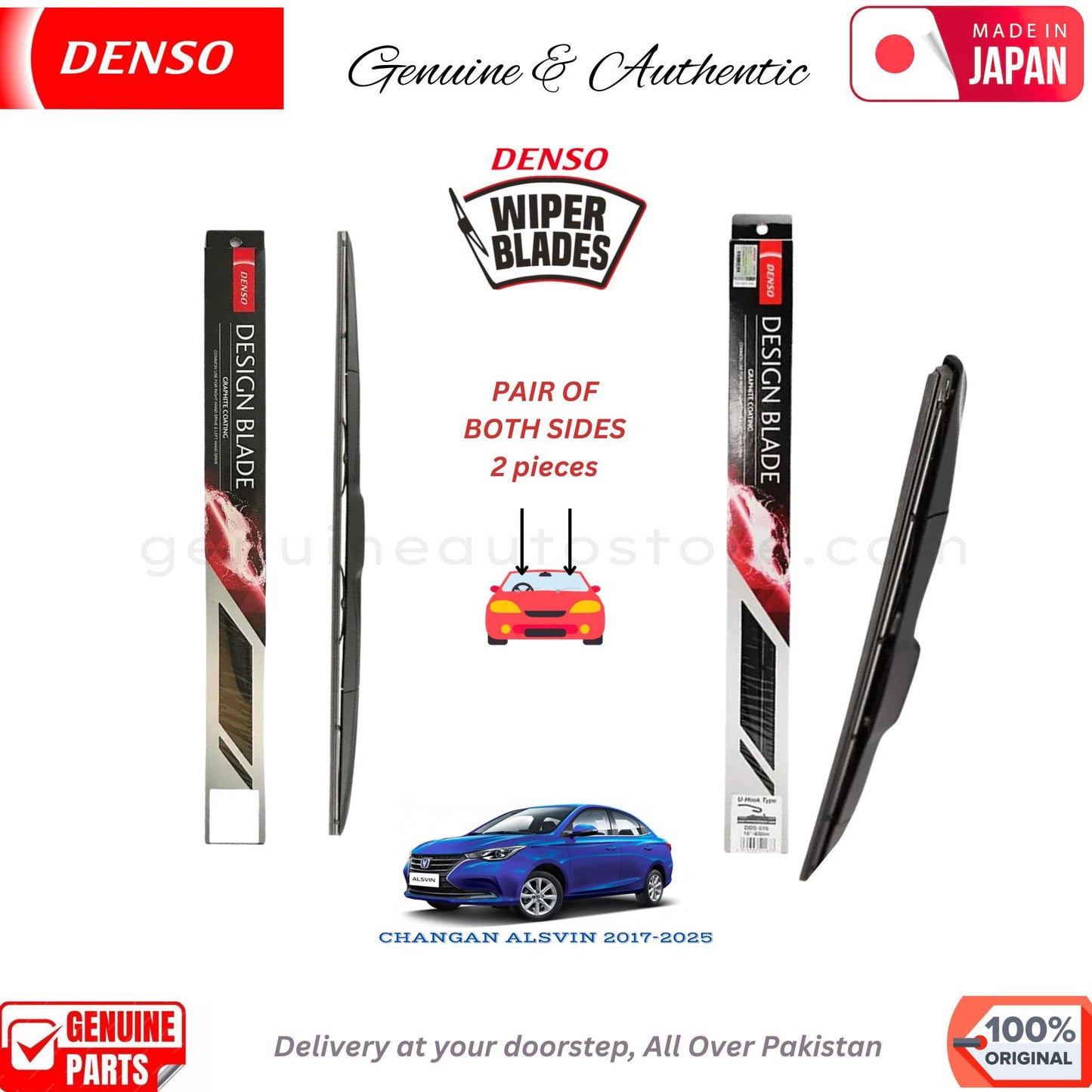 CHANGAN ALSVIN 2017-2025 DENSO JAPAN WIPER BLADE SET in Pakistan. 100% Genuine, Original, Best Price, Cash on Delivery Available