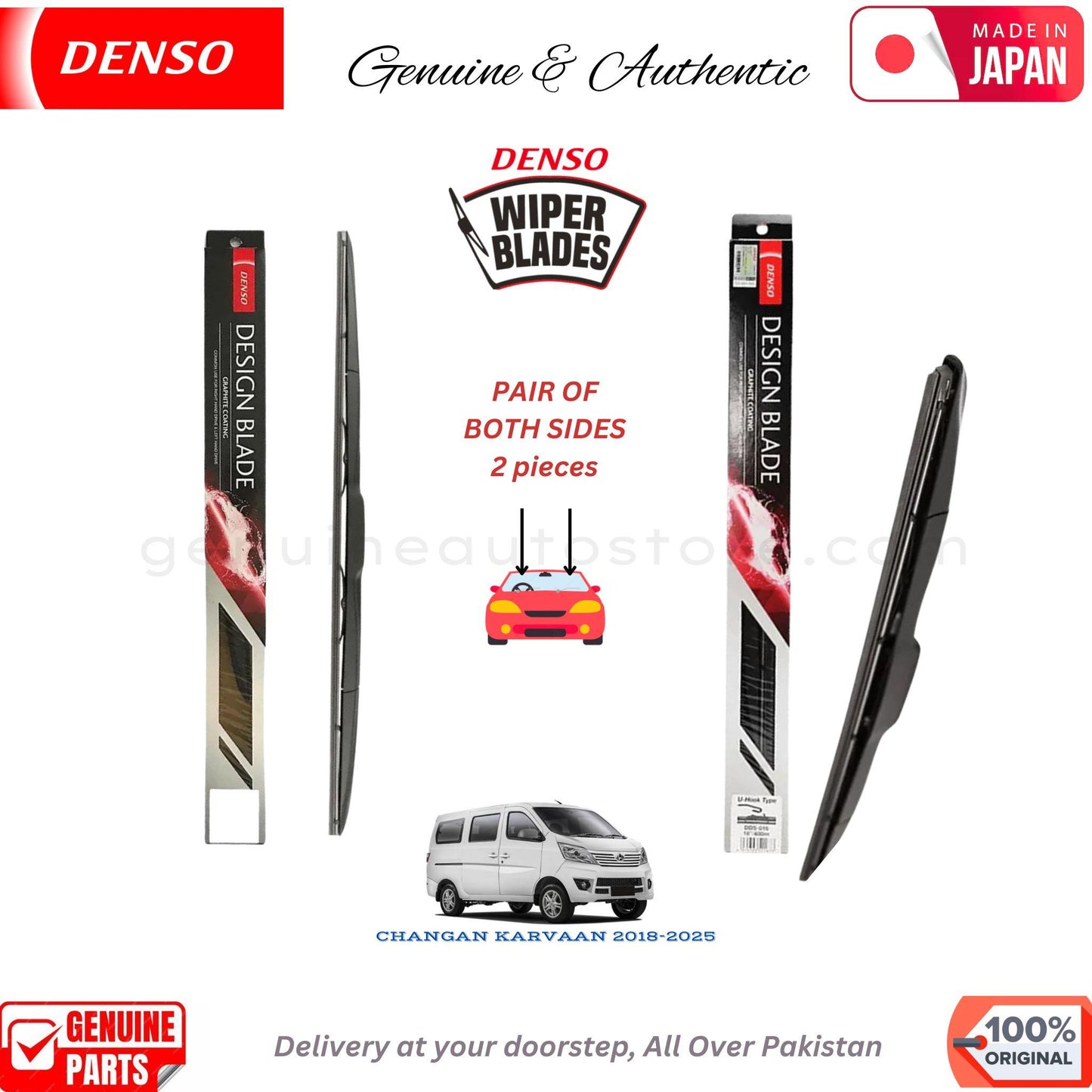 CHANGAN KARVAAN 2018-2025 DENSO JAPAN WIPER BLADE SET in Pakistan. 100% Genuine, Original, Best Price, Cash on Delivery Available