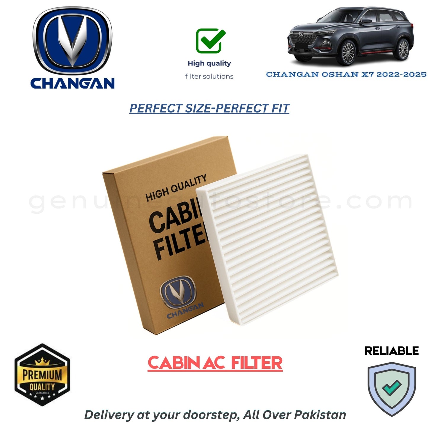 CHANGAN OSHAN X7 2022-2025 CABIN AC FILTER in Pakistan. 100% Genuine, Reliable, Best Price, Cash on Delivery Available