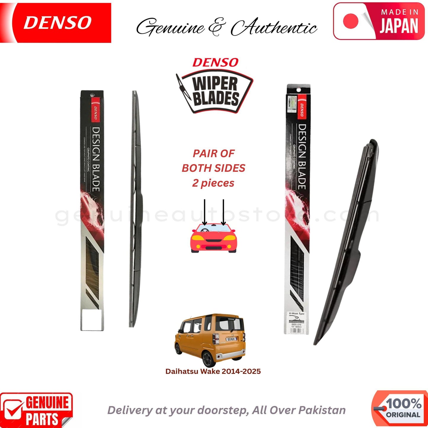 Daihatsu Wake 2014-2025 DENSO JAPAN WIPER BLADE SET in Pakistan. 100% Genuine, Original, Best Price, Cash on Delivery Available