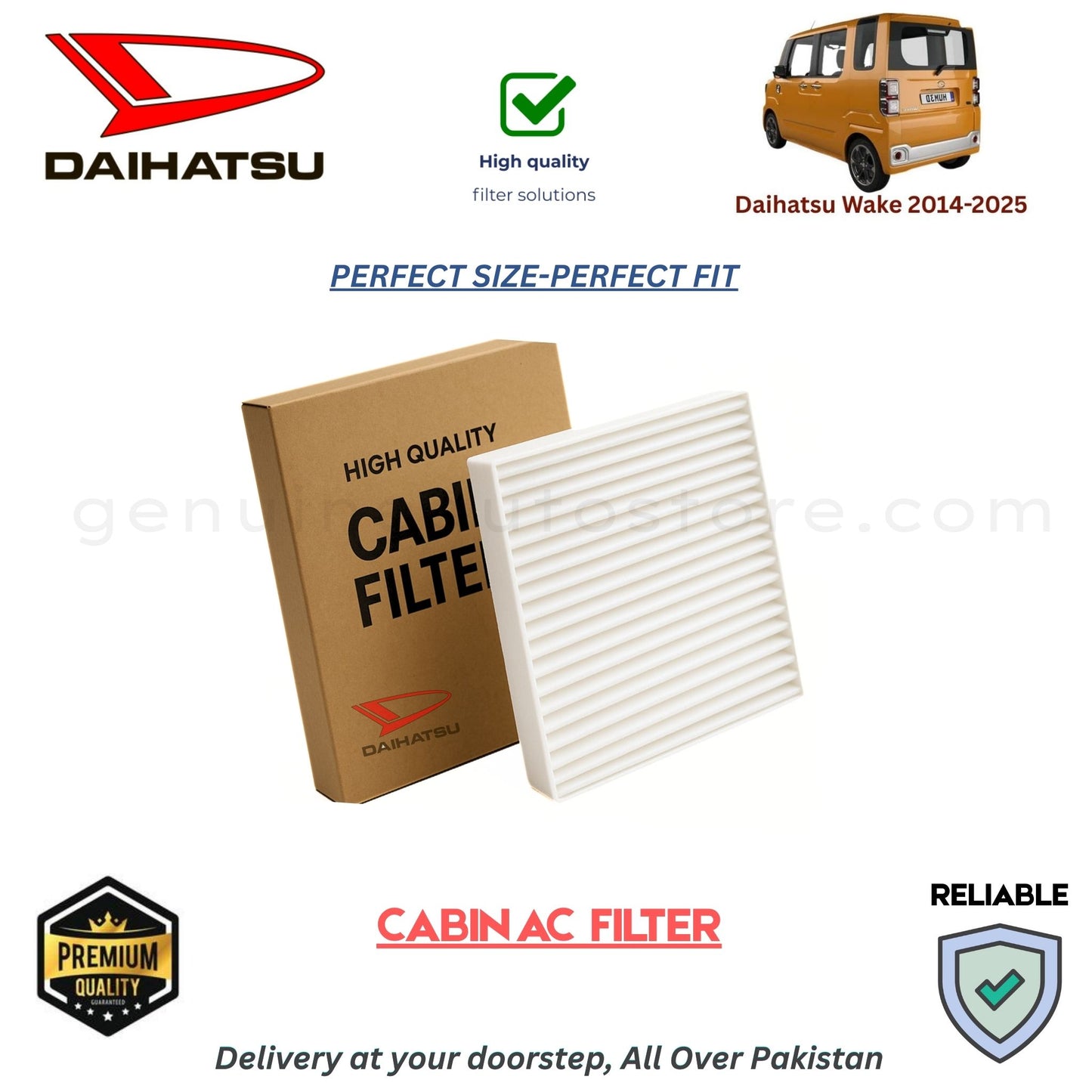 DAIHATSU WAKE 2014-2025 CABIN AC FILTER in Pakistan. 100% Genuine, Reliable, Best Price, Cash on Delivery Available
