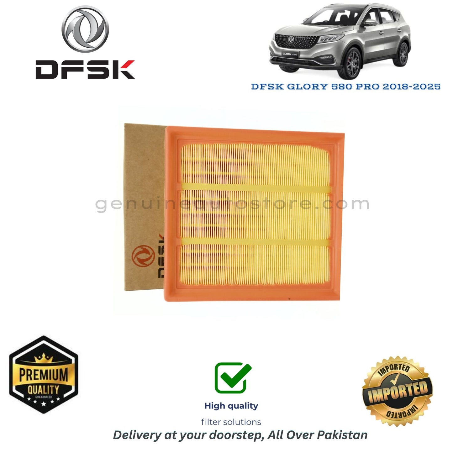 DFSK GLORY 580 PRO 2018-2025 Air Filter Premium Quality in Pakistan, 100% Genuine, Reliable, Best Price, Cash on Delivery