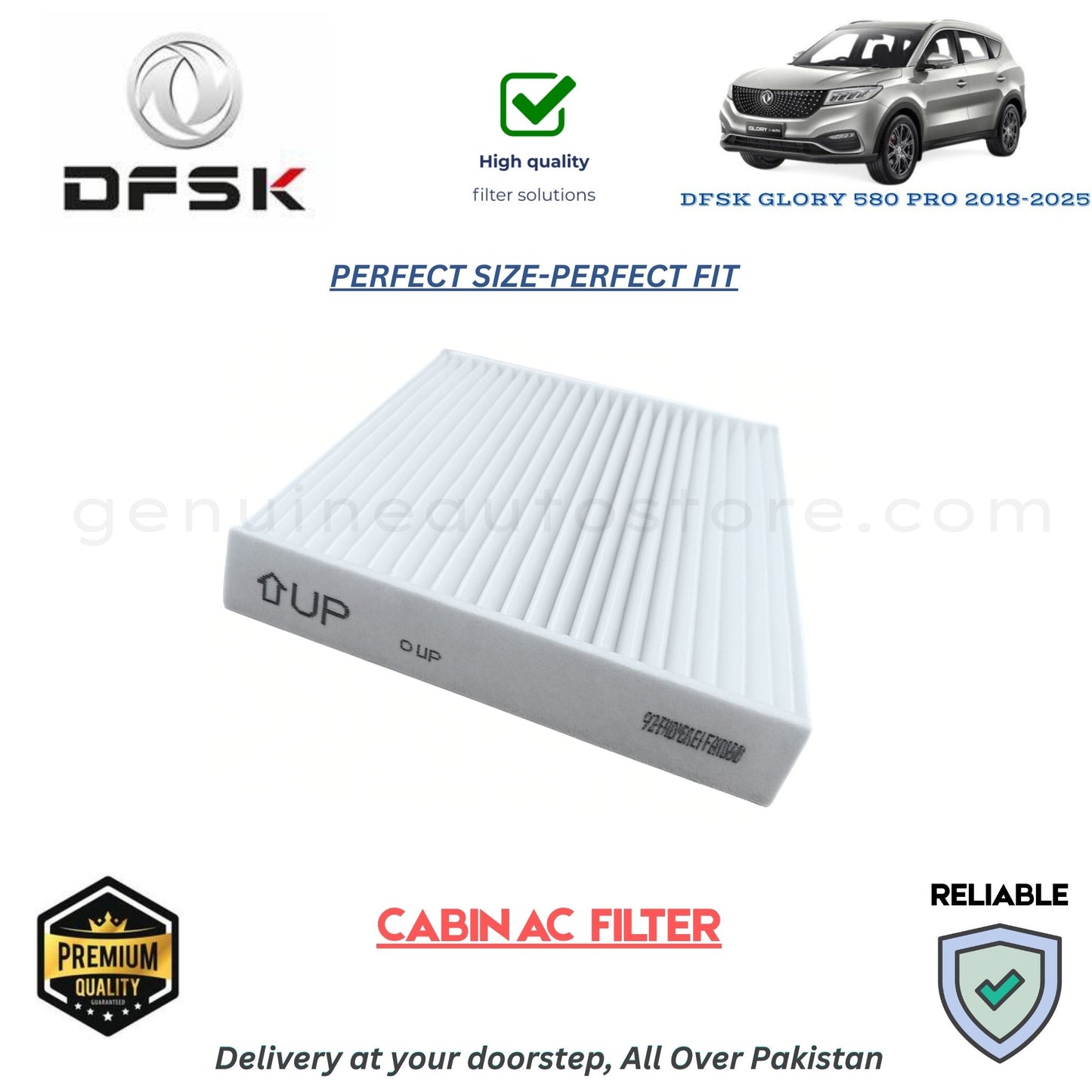 DFSK GLORY 580 PRO 2018-2025 CABIN AC FILTER in Pakistan. 100% Genuine, Reliable, Best Price, Cash on Delivery Available