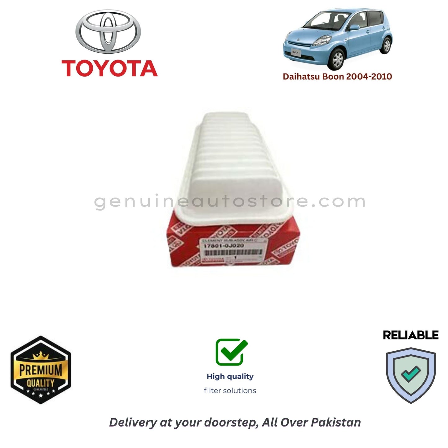Daihastu Boon 2004-2010 Air Filter Premium Quality in Pakistan, 100% Genuine, Reliable, Best Price, Cash on Delivery