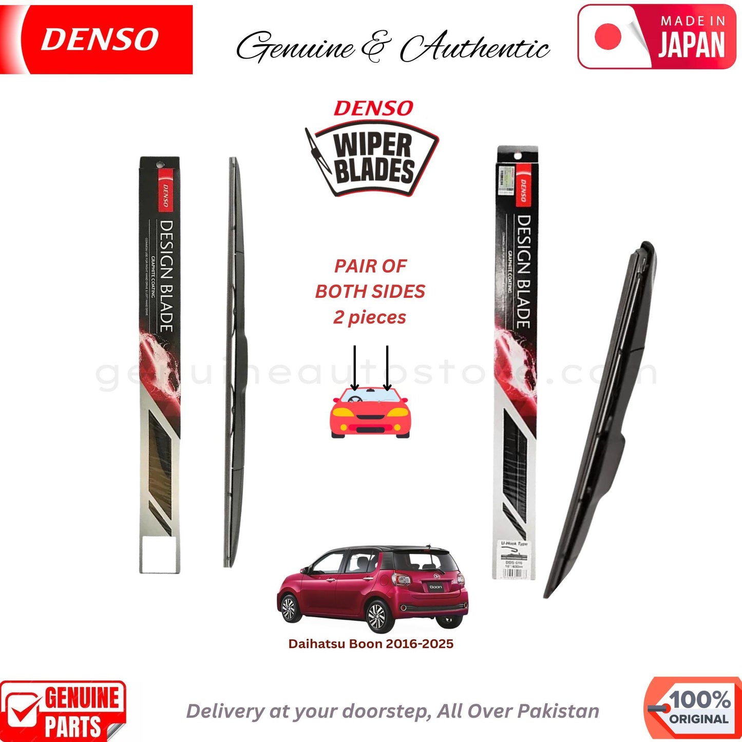Daihatsu Boon 2016-2025 DENSO JAPAN WIPER BLADE SET in Pakistan. 100% Genuine, Original, Best Price, Cash on Delivery Available