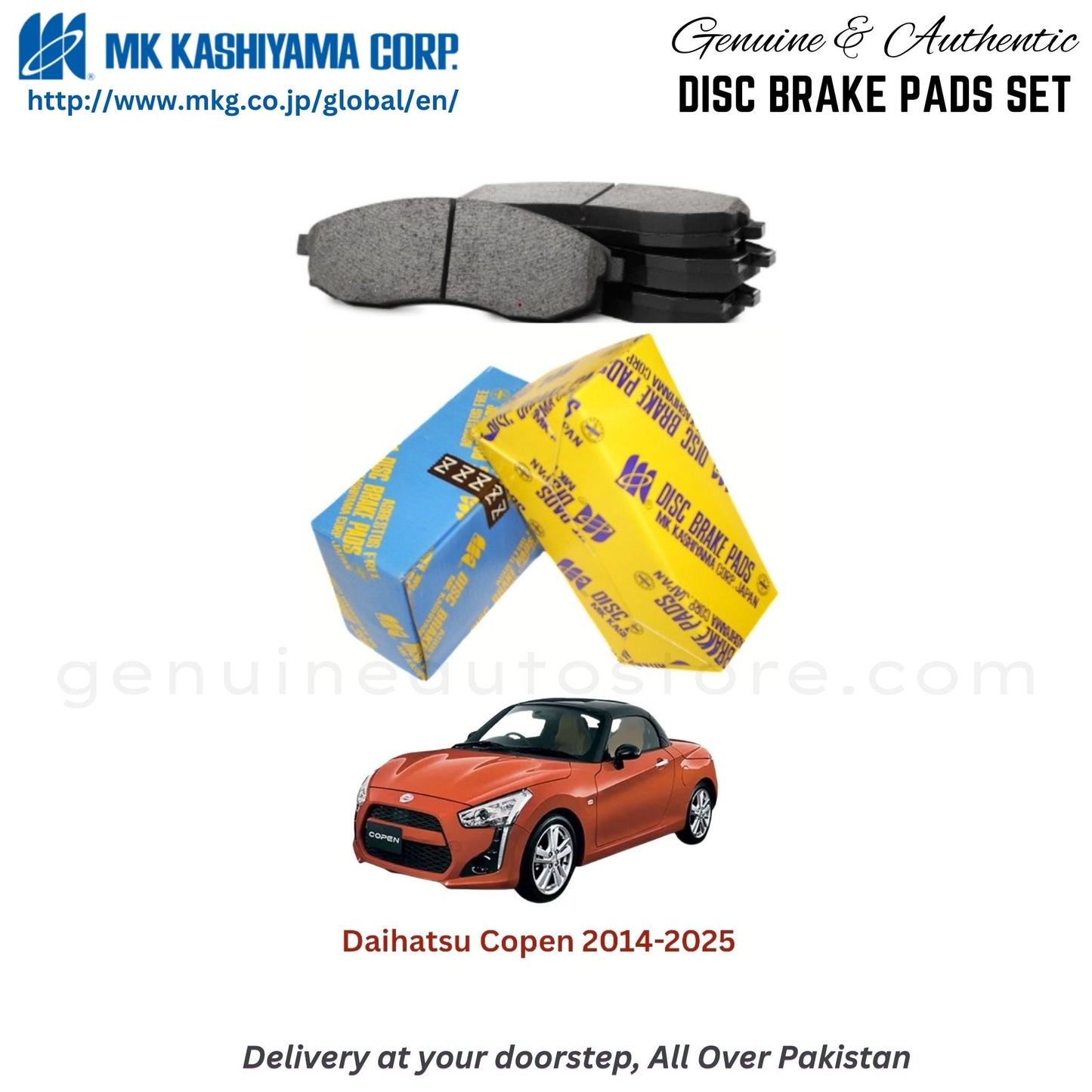 Daihatsu Copen 2014-2025 MK Japan Front Brake Pads in Pakistan, 100% Genuine, Reliable, Best Price, Cash on Delivery Available