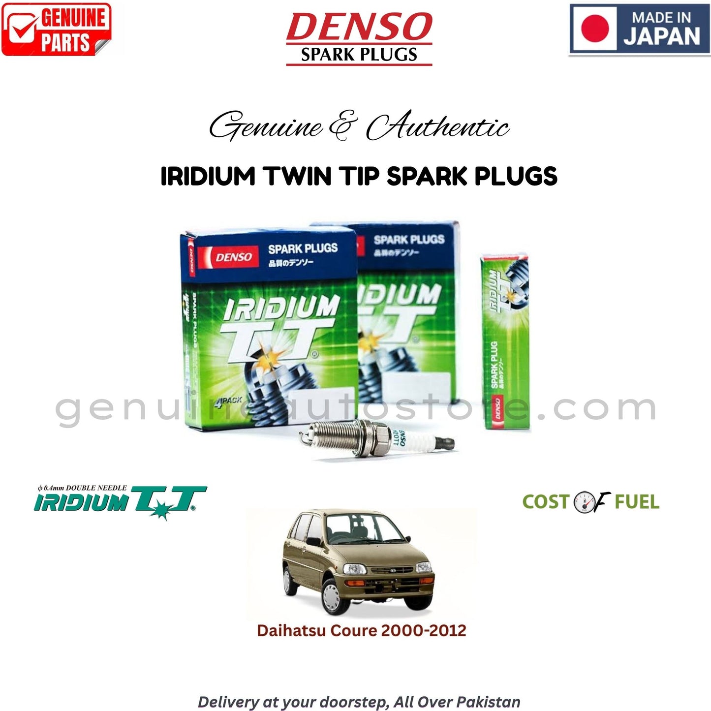 Daihatsu Coure 2002-2012 DENSO IRIDIUM TWIN TIP SPARK PLUG in Pakistan, 100% Genuine, Reliable, Best Price, Cash on Delivery Available