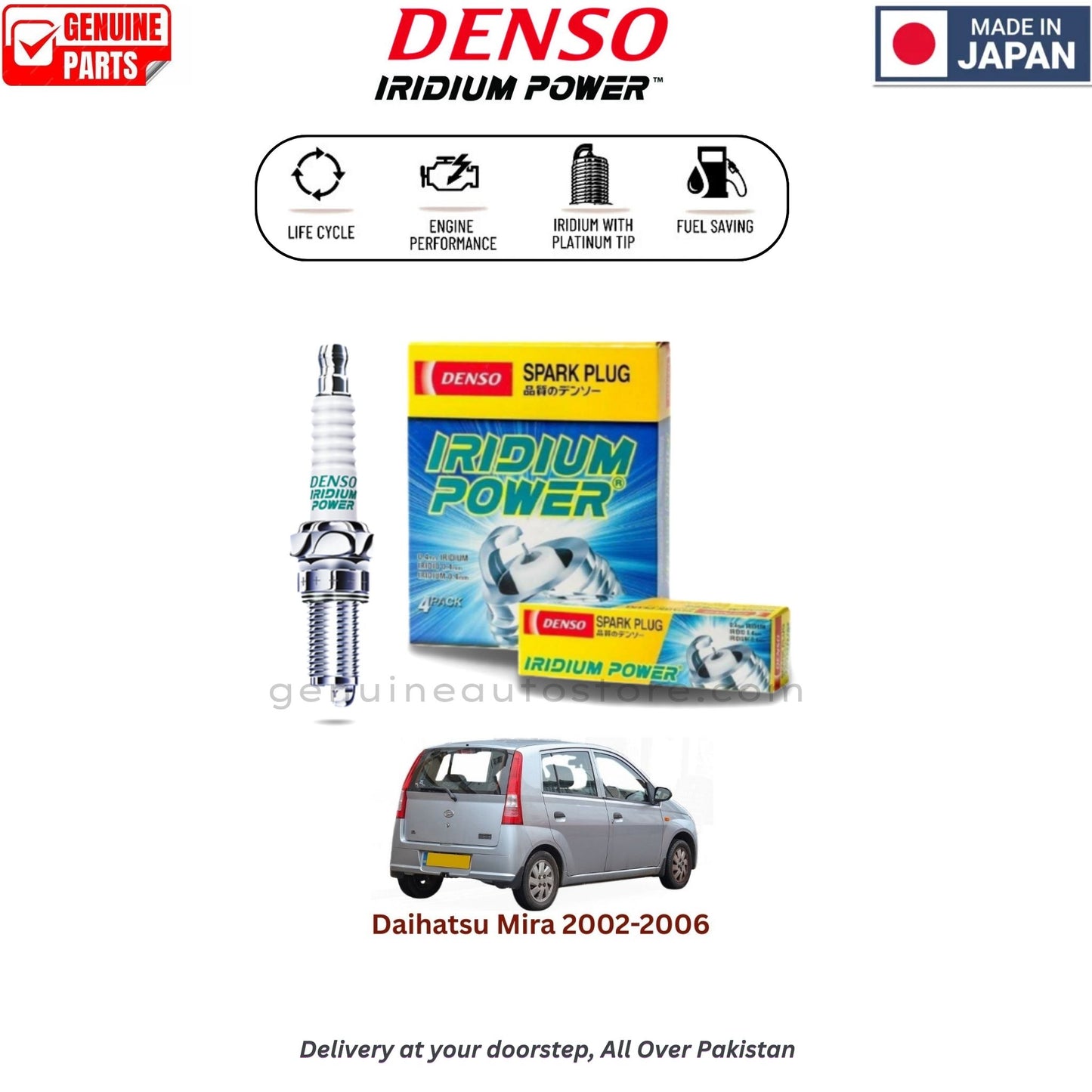 Daihatsu Mira 2002-2006 Denso Iridium Spark Plug in Pakistan, 100% Genuine, Reliable, Best Price, Cash on Delivery Available