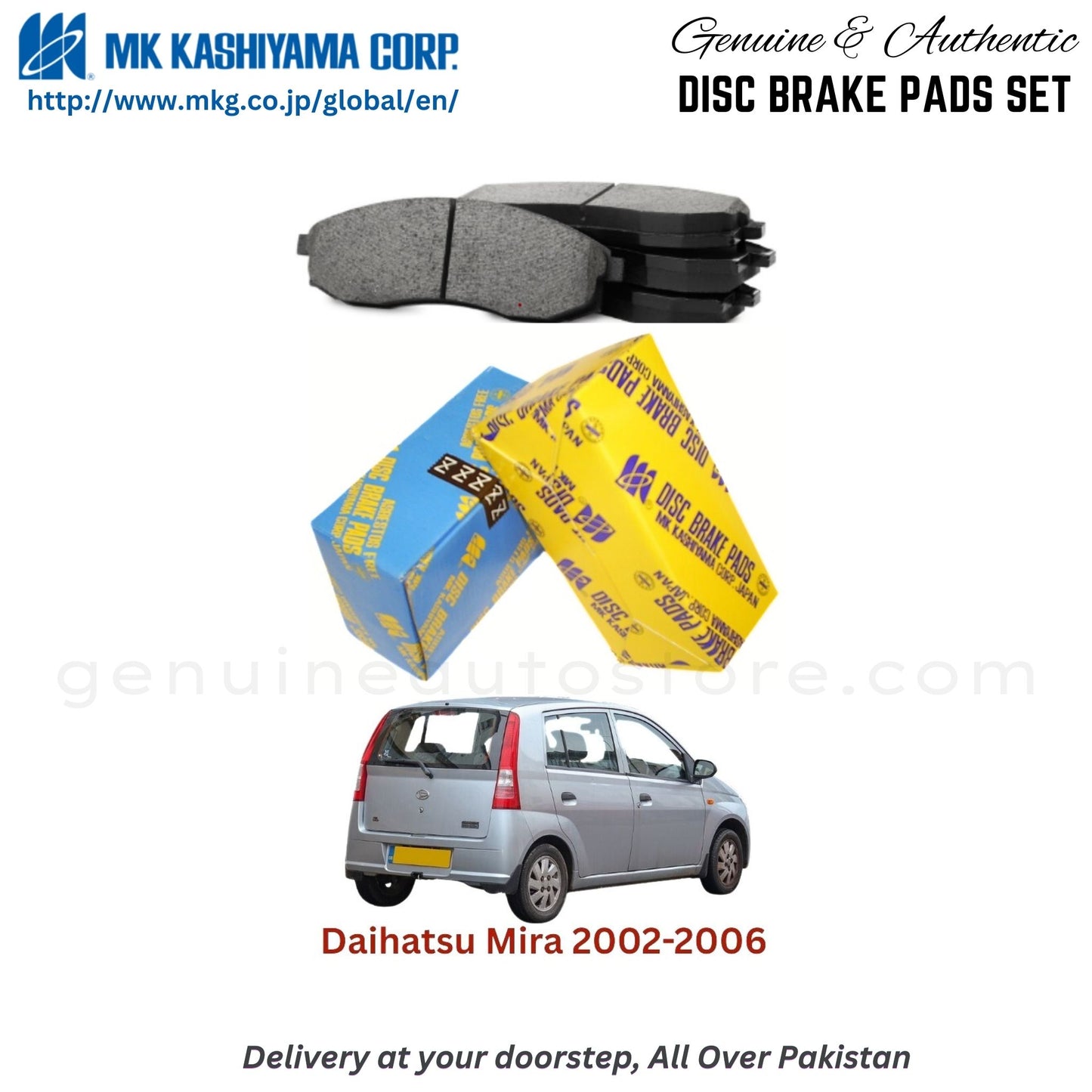 Daihatsu Mira 2002-2006 MK Japan Front Brake Pads in Pakistan, 100% Genuine, Reliable, Best Price, Cash on Delivery Available