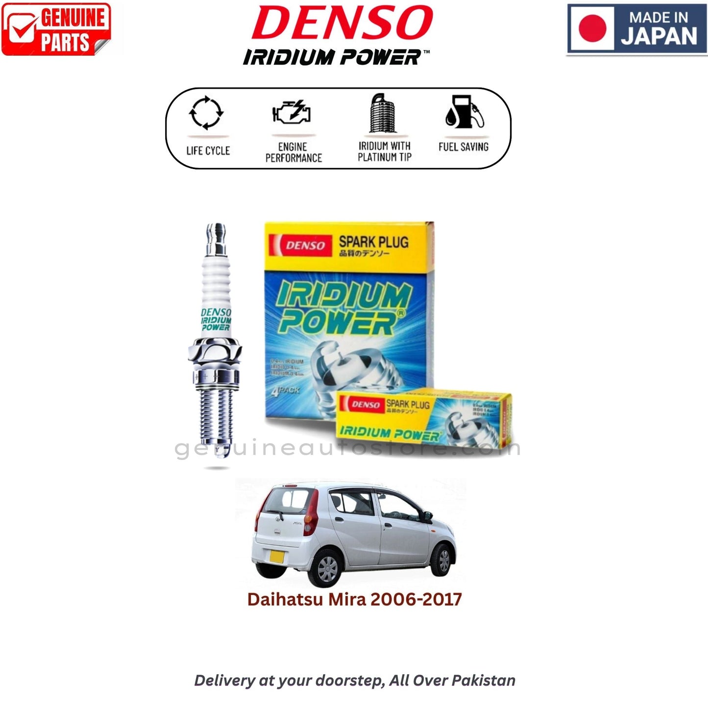 Daihatsu Mira 2006-2017 Denso Iridium Spark Plug in Pakistan, 100% Genuine, Reliable, Best Price, Cash on Delivery Available