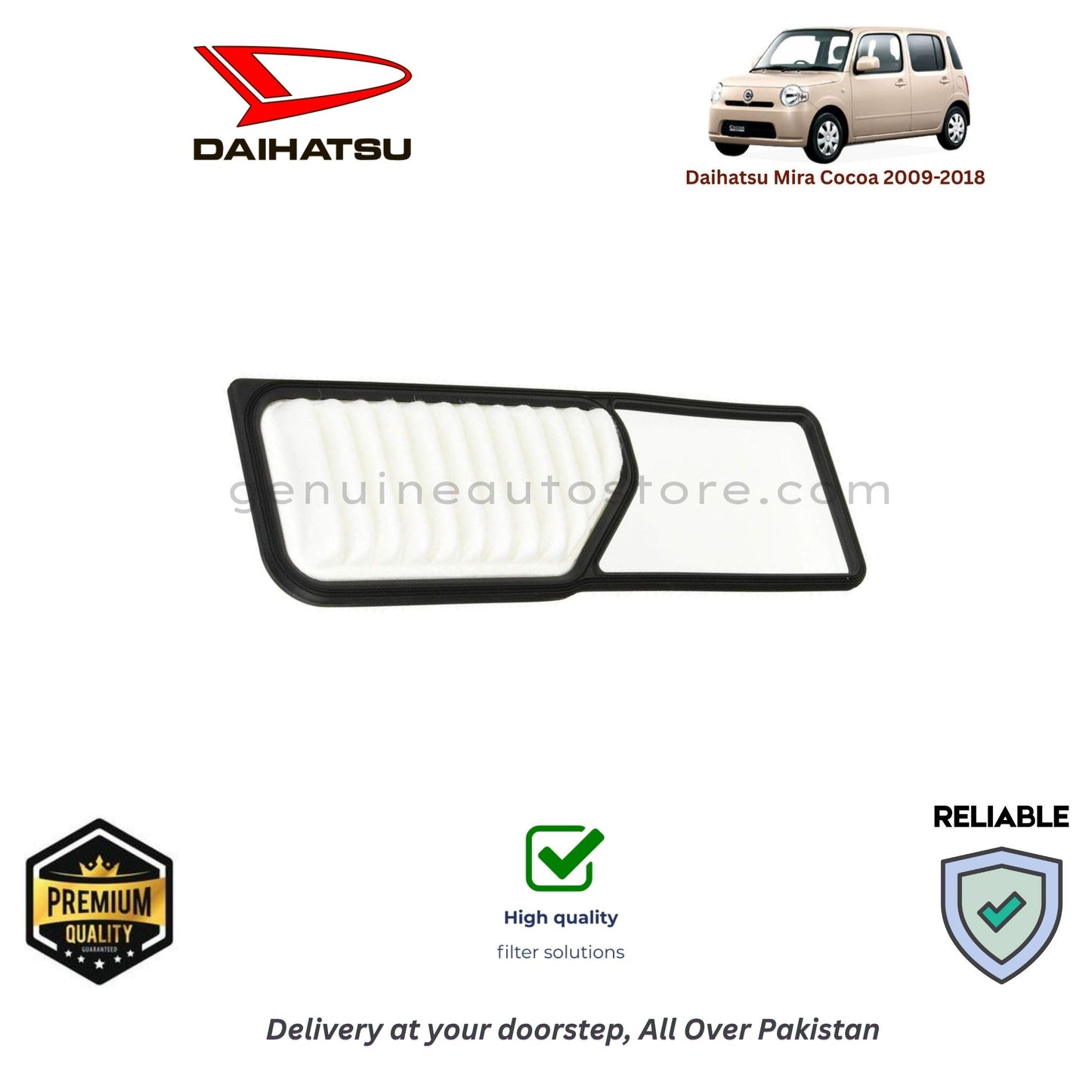 Daihatsu Mira Cocoa 2009-2018 Air Filter Premium Quality in Pakistan, 100% Genuine, Reliable, Best Price, Cash on Delivery