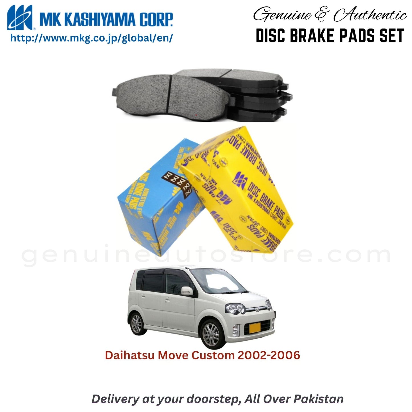 Daihatsu Move Custom 2002-2006 MK Japan Front Brake Pads in Pakistan, 100% Genuine, Reliable, Best Price, Cash on Delivery Available