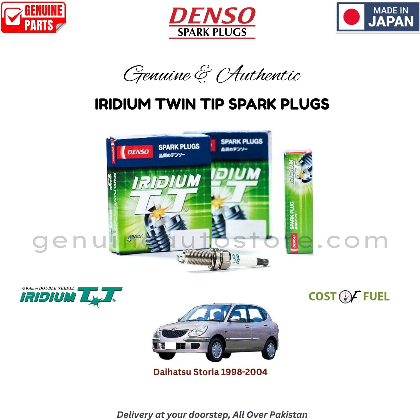 Daihatsu Storia 1998-2004 DENSO IRIDIUM TWIN TIP SPARK PLUG in Pakistan, 100% Genuine, Reliable, Best Price, Cash on Delivery Available
