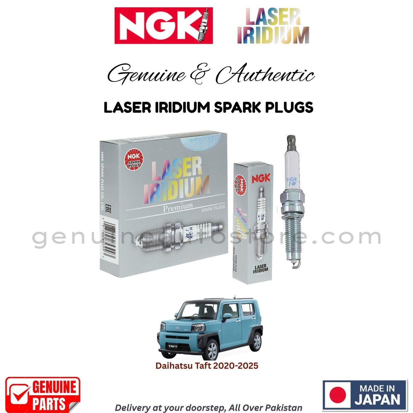 Daihatsu Taft 2020-2025 NGK LASER IRIDIUM SPARK PLUGS in Pakistan. 100% Genuine, Reliable, Best Price, Cash on Delivery Available