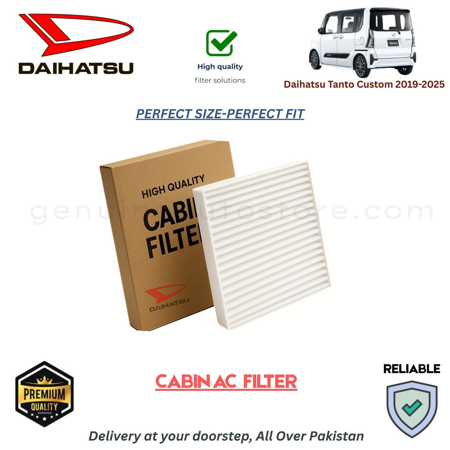 Daihatsu Tanto Custom 2019-2025 CABIN AC FILTER in Pakistan. 100% Genuine, Reliable, Best Price, Cash on Delivery Available