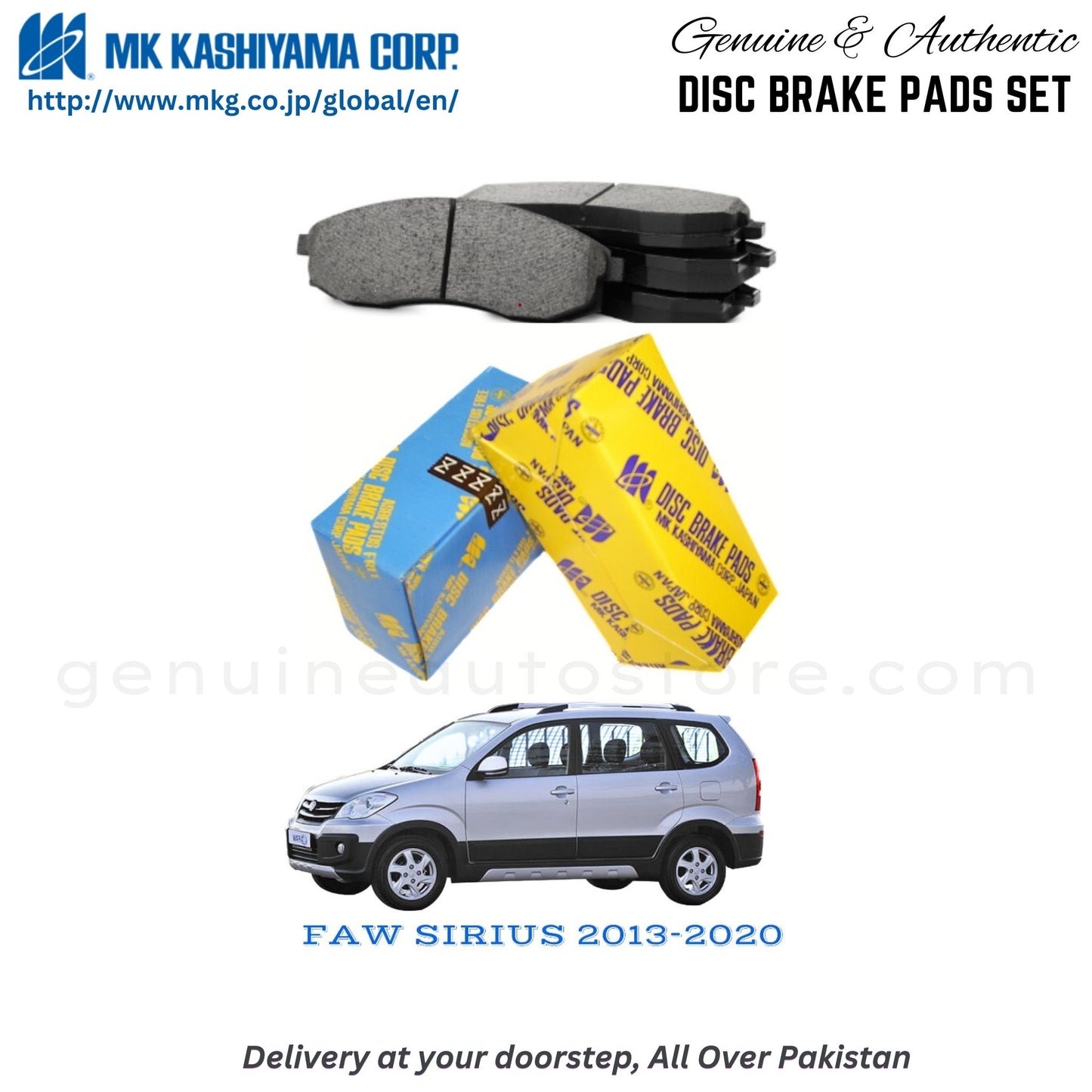 FAW SIRIUS 2013-2020 MK Japan Front Brake Pads in Pakistan, 100% Genuine, Reliable, Best Price, Cash on Delivery Available