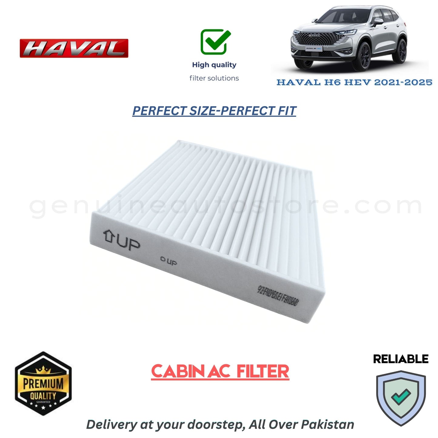 HAVAL H6 HEV 2021-2025 CABIN AC FILTER in Pakistan. 100% Genuine, Reliable, Best Price, Cash on Delivery Available