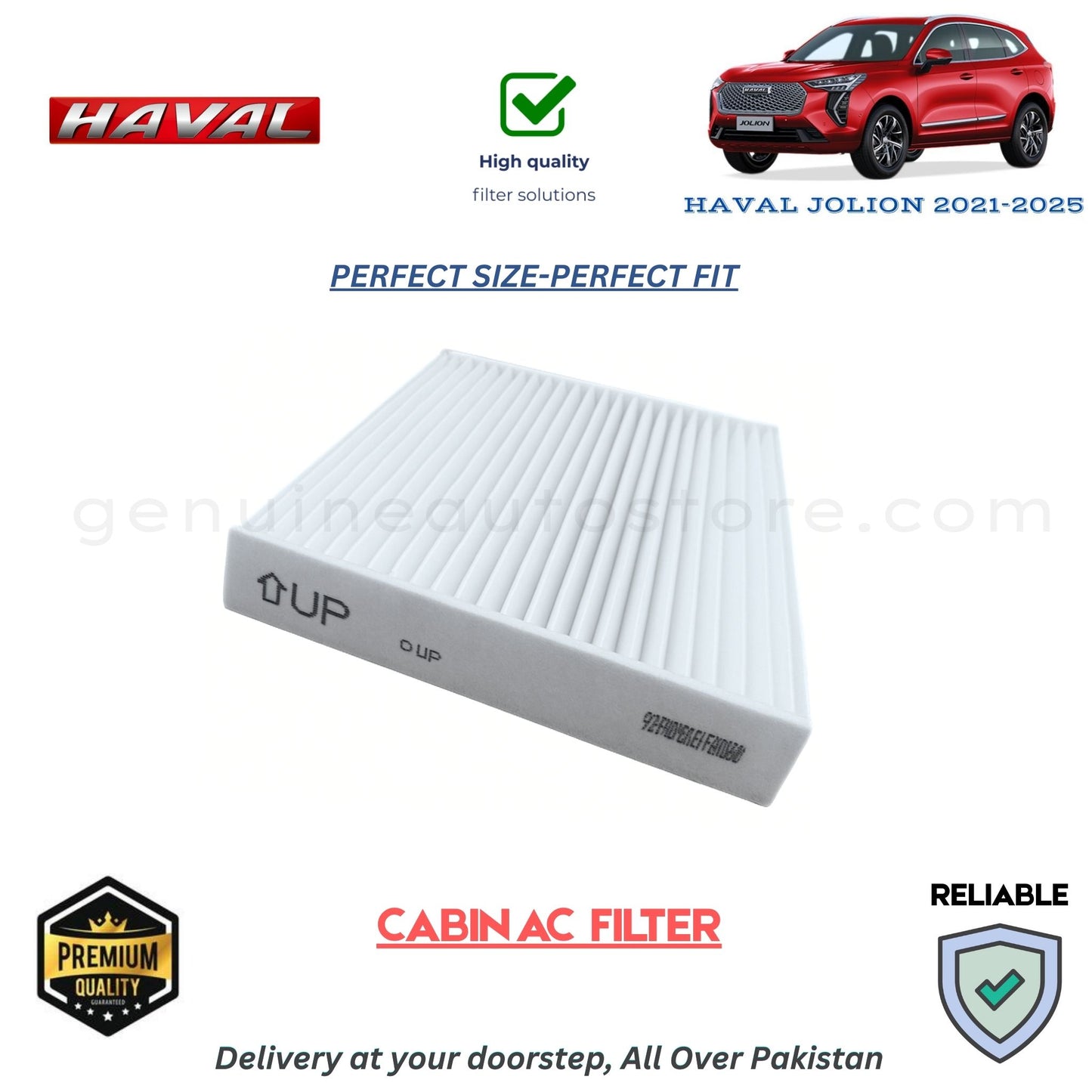 HAVAL JOLION 2021-2025 CABIN AC FILTER in Pakistan. 100% Genuine, Reliable, Best Price, Cash on Delivery Available