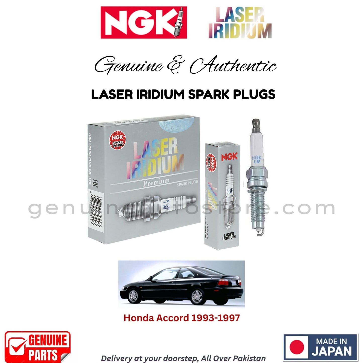 Honda Accord 1993-1997 NGK LASER IRIDIUM SPARK PLUGS in Pakistan. 100% Genuine, Reliable, Best Price, Cash on Delivery Available