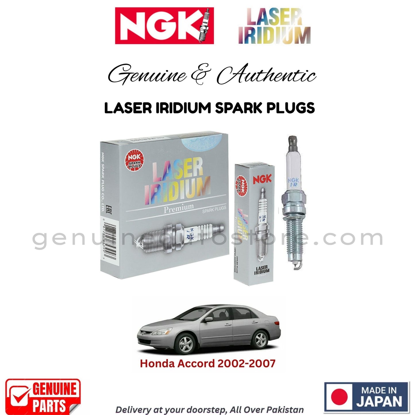 Honda Accord 2002-2007 NGK LASER IRIDIUM SPARK PLUGS in Pakistan. 100% Genuine, Reliable, Best Price, Cash on Delivery Available