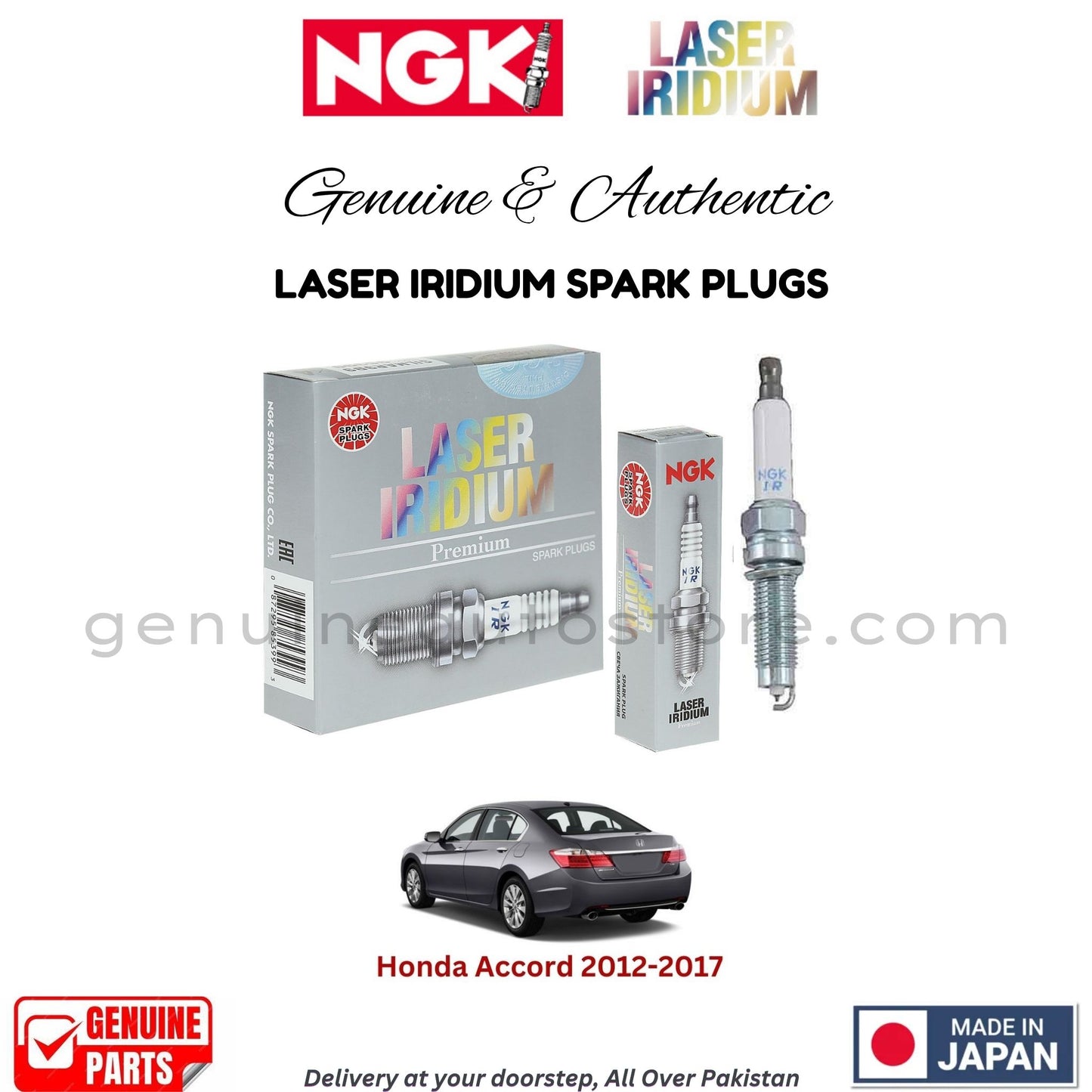 Honda Accord 2012-2017 NGK LASER IRIDIUM SPARK PLUGS in Pakistan. 100% Genuine, Reliable, Best Price, Cash on Delivery Available