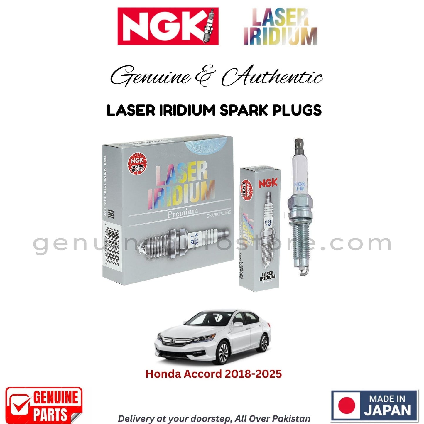 Honda Accord 2018-2025 NGK LASER IRIDIUM SPARK PLUGS in Pakistan. 100% Genuine, Reliable, Best Price, Cash on Delivery Available