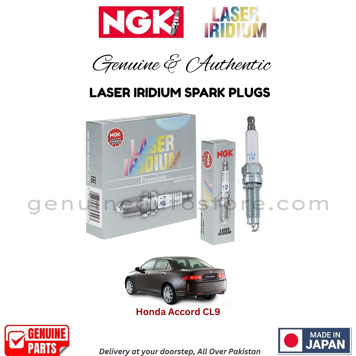 Honda Accord CL9 NGK LASER IRIDIUM SPARK PLUGS in Pakistan. 100% Genuine, Reliable, Best Price, Cash on Delivery Available