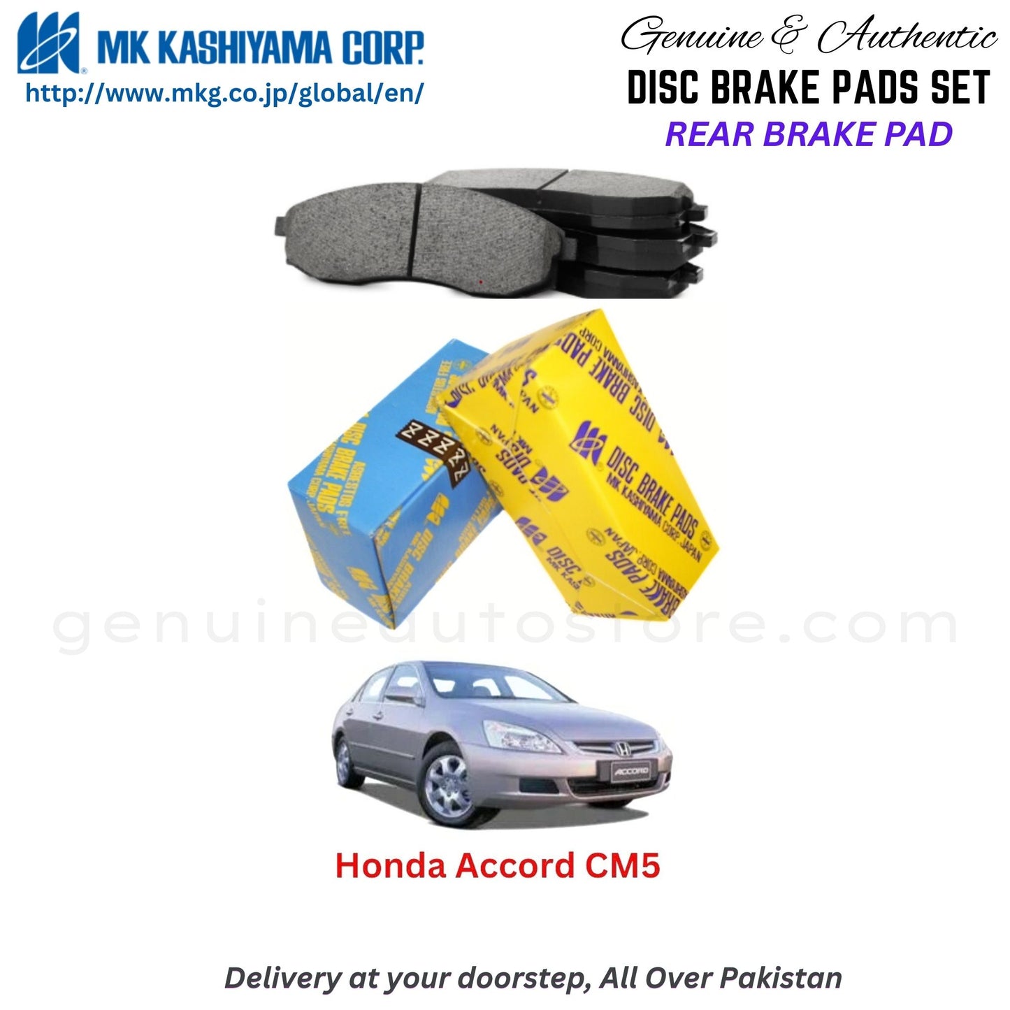 Honda Accord CM5 Rear Brake Pads MK Japan in Pakistan. 100% Genuine, Reliable, Best Price, Cash on Delivery Available