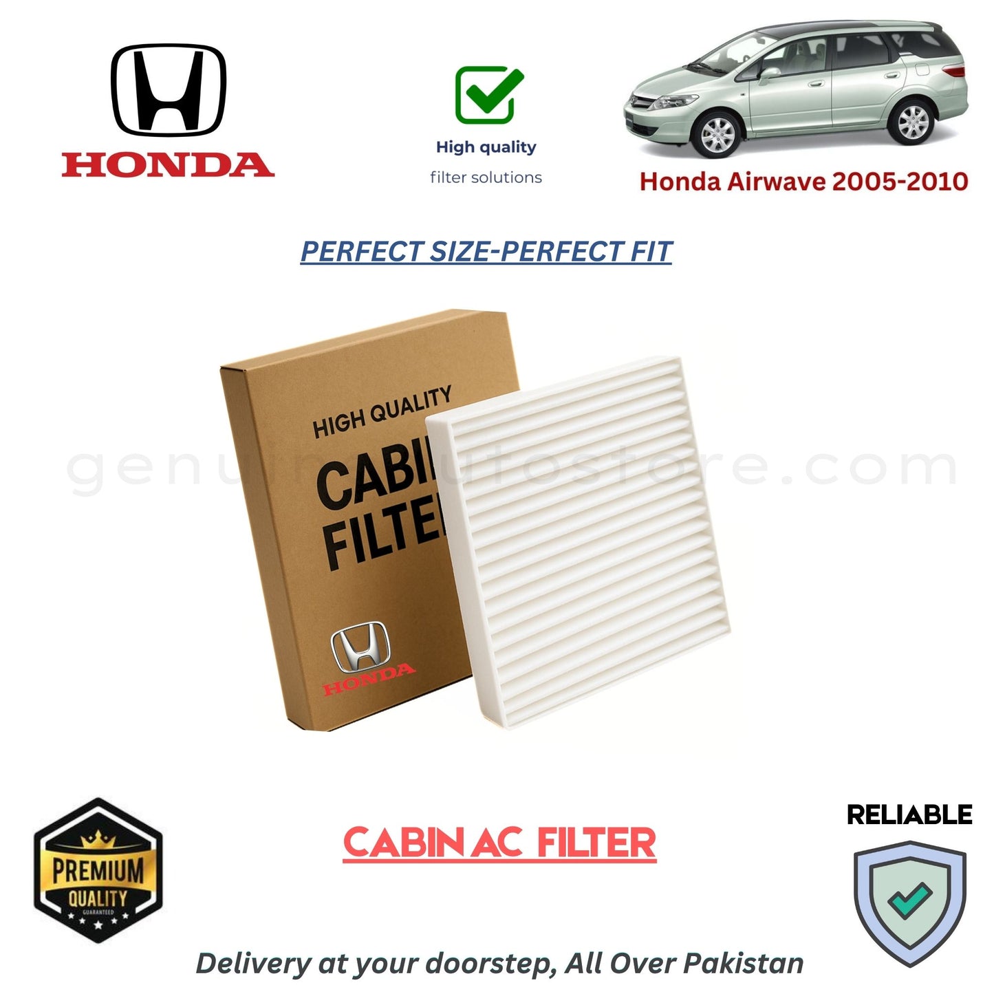 Honda Airwave 2005-2010 CABIN AC FILTER in Pakistan. 100% Genuine, Reliable, Best Price, Cash on Delivery Available
