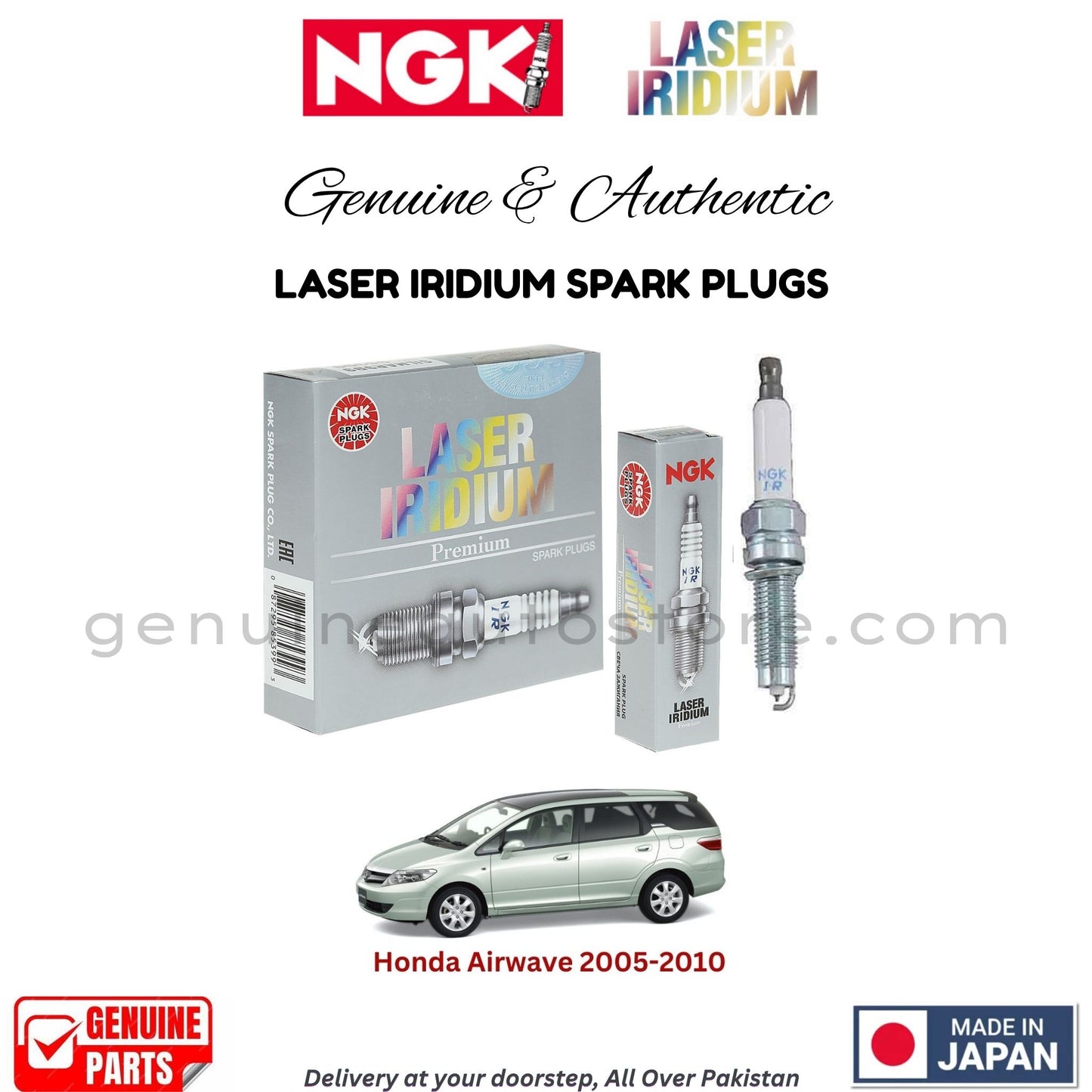 Honda Airwave 2005-2010 NGK LASER IRIDIUM SPARK PLUGS in Pakistan. 100% Genuine, Reliable, Best Price, Cash on Delivery Available