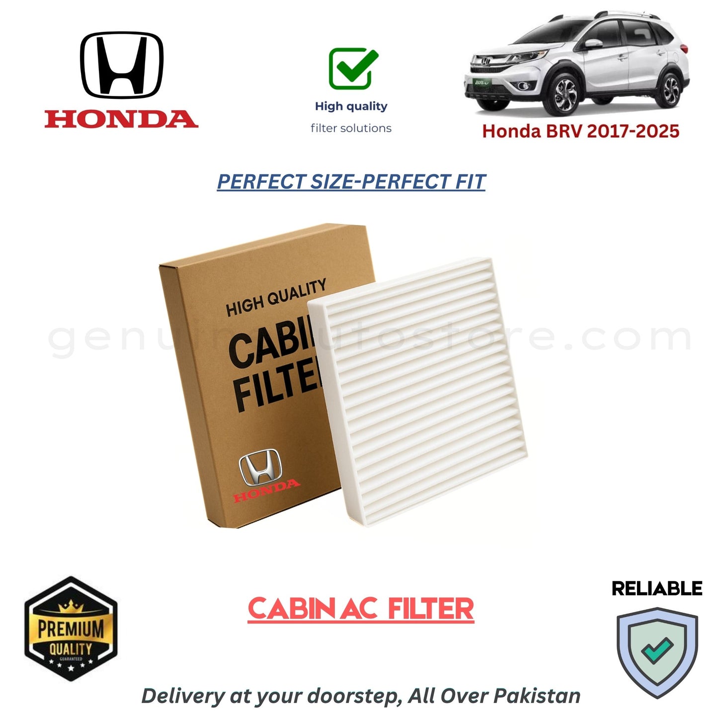 Honda BRV 2017-2025 CABIN AC FILTER in Pakistan. 100% Genuine, Reliable, Best Price, Cash on Delivery Available