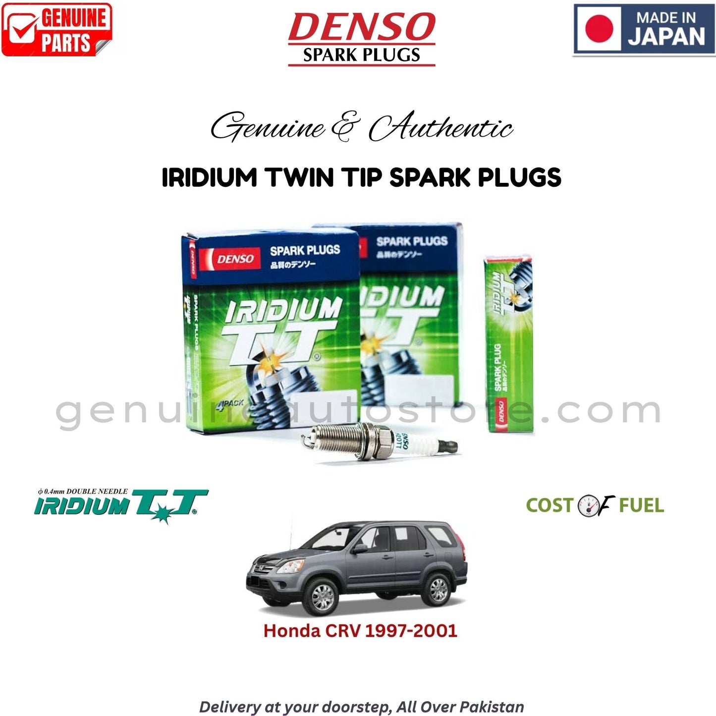 Honda CRV 1997-2001 DENSO IRIDIUM TWIN TIP SPARK PLUG in Pakistan, 100% Genuine, Reliable, Best Price, Cash on Delivery Available