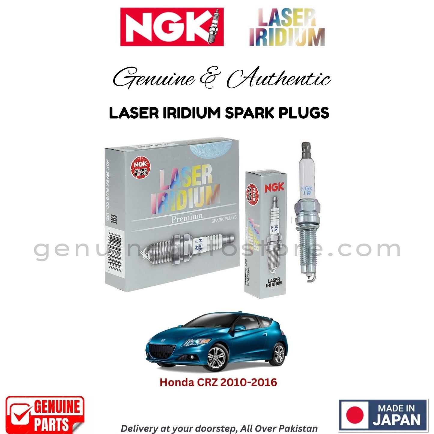 Honda CRZ 2010-2016 NGK LASER IRIDIUM SPARK PLUGS in Pakistan. 100% Genuine, Reliable, Best Price, Cash on Delivery Available