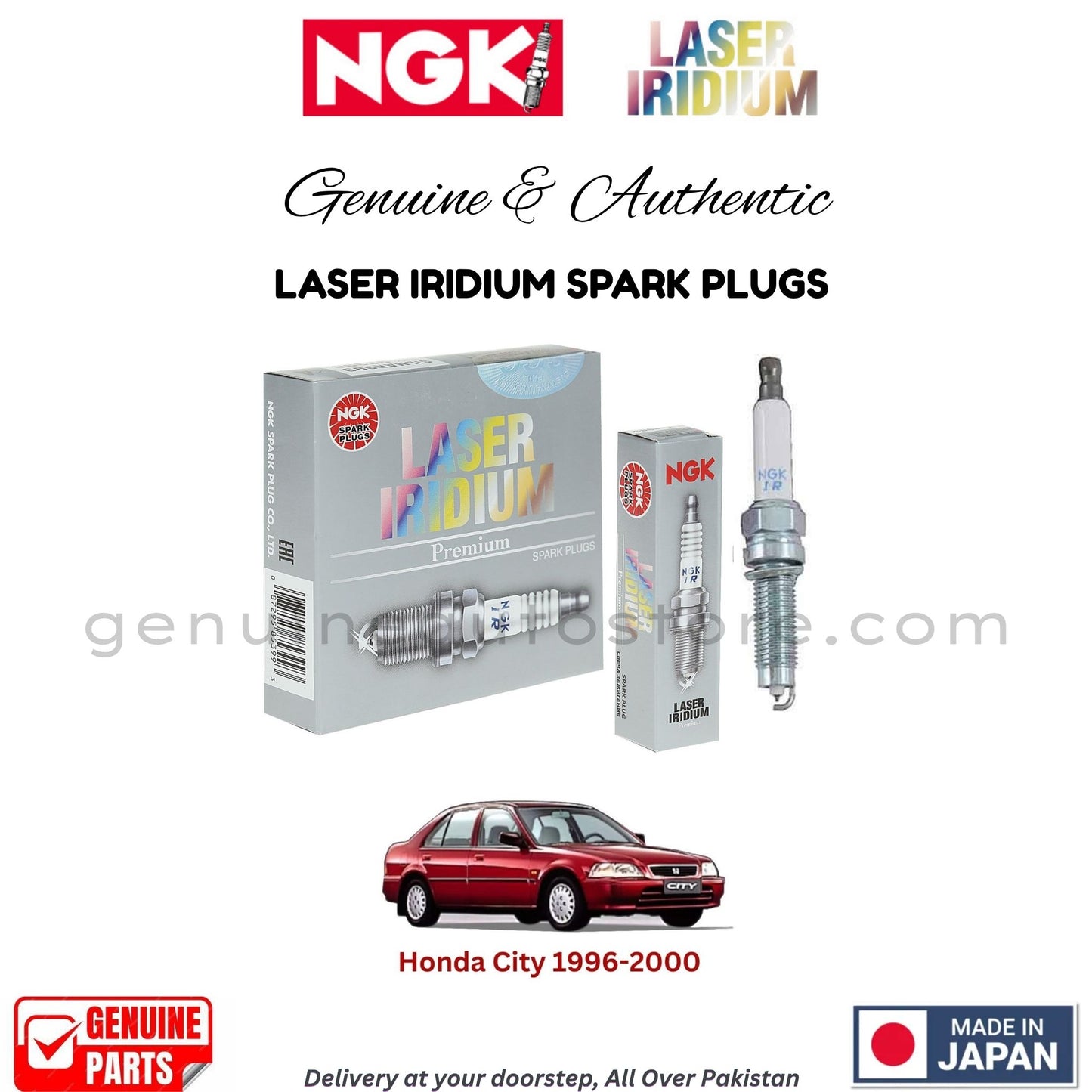 Honda City 1996-2000 NGK LASER IRIDIUM SPARK PLUGS in Pakistan. 100% Genuine, Reliable, Best Price, Cash on Delivery Available