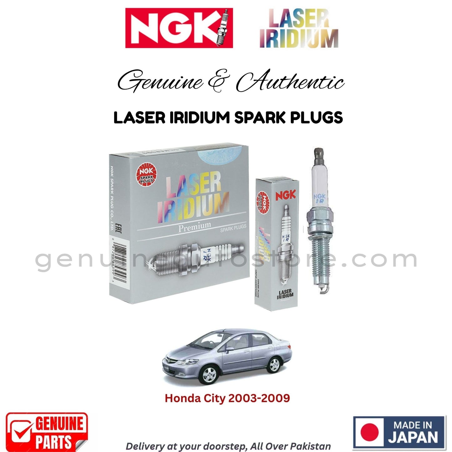 Honda City 2003-2009 NGK LASER IRIDIUM SPARK PLUGS in Pakistan. 100% Genuine, Reliable, Best Price, Cash on Delivery Available