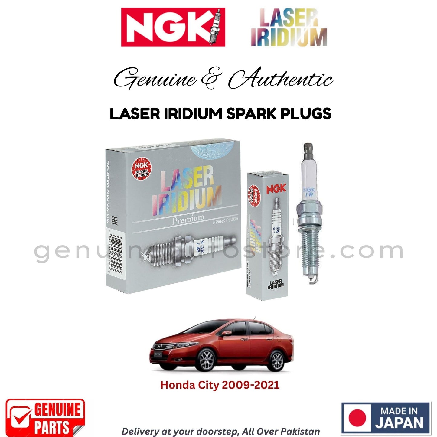 Honda City 2009-2021 NGK LASER IRIDIUM SPARK PLUGS in Pakistan. 100% Genuine, Reliable, Best Price, Cash on Delivery Available