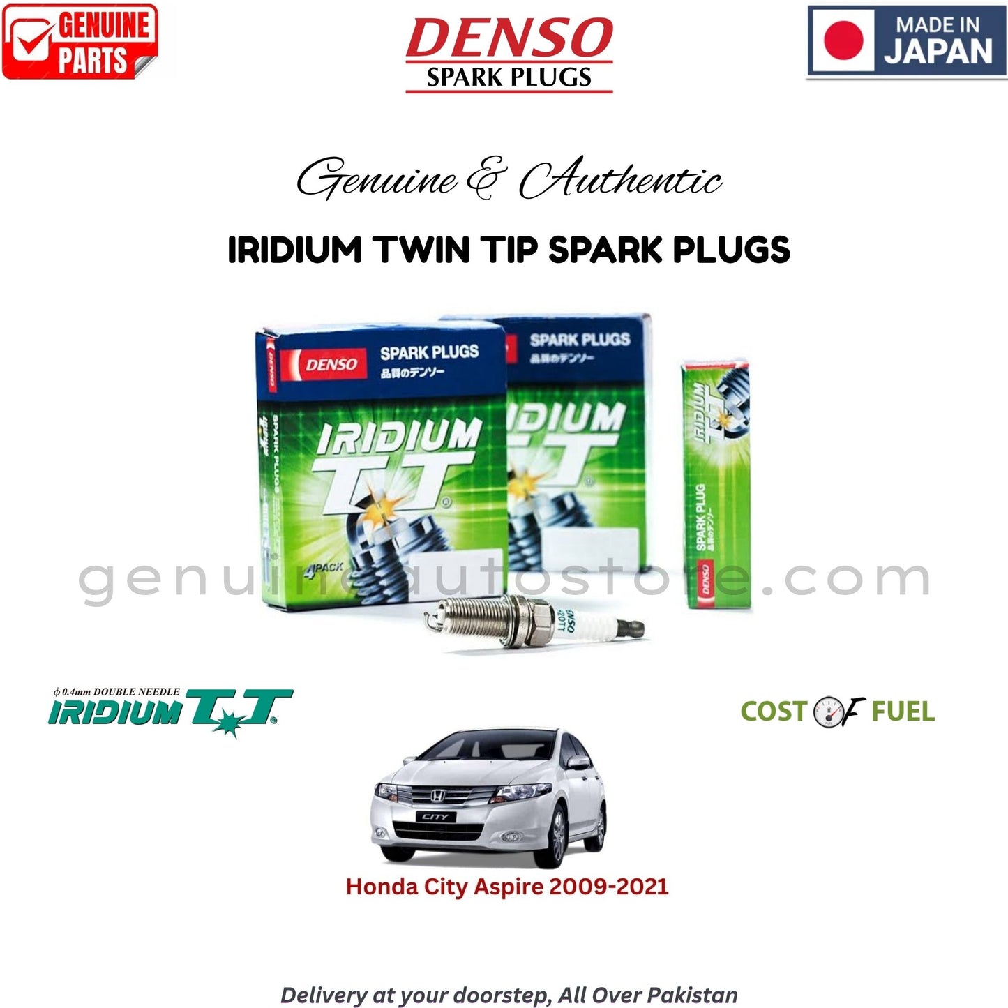 Honda City Aspire 2009-2021 DENSO IRIDIUM TWIN TIP SPARK PLUG in Pakistan, 100% Genuine, Reliable, Best Price, Cash on Delivery Available
