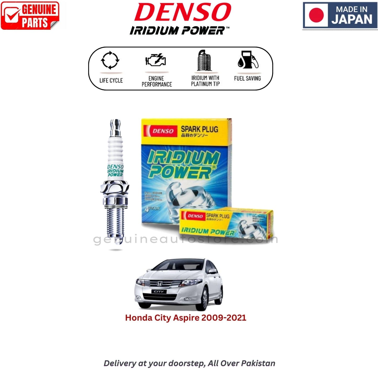 Honda City Aspire 2009-2021 Denso Iridium Spark Plug in Pakistan, 100% Genuine, Reliable, Best Price, Cash on Delivery Available
