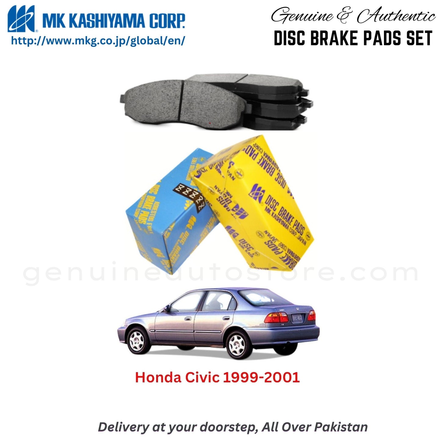 Honda Civic 1999- 2001 MK Japan Front Brake Pads in Pakistan, 100% Genuine, Reliable, Best Price, Cash on Delivery Available