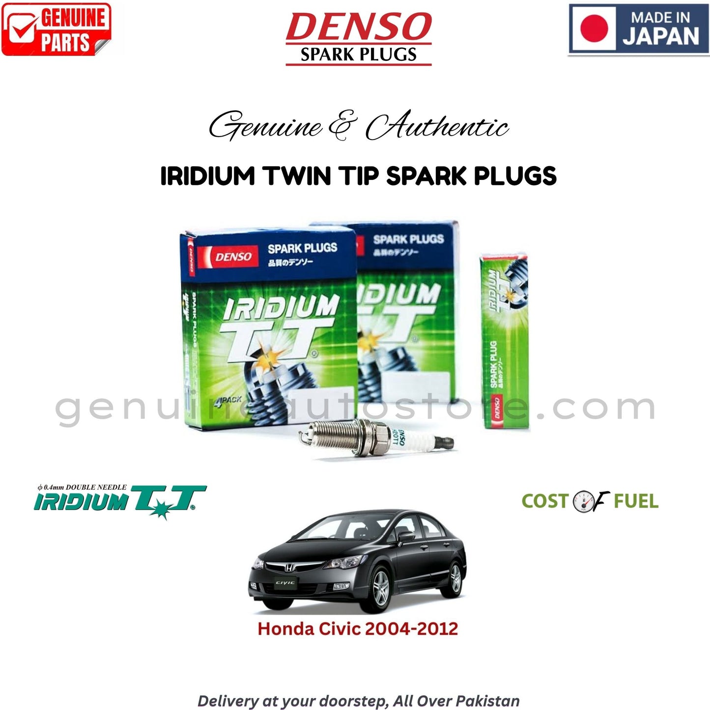 Honda Civic 2004-2012 DENSO IRIDIUM TWIN TIP SPARK PLUG in Pakistan, 100% Genuine, Reliable, Best Price, Cash on Delivery Available