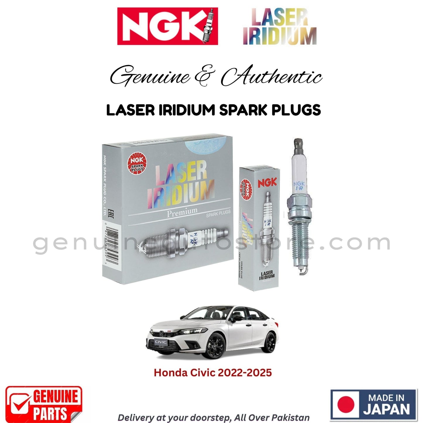 Honda Civic 2022-2025 NGK LASER IRIDIUM SPARK PLUGS in Pakistan. 100% Genuine, Reliable, Best Price, Cash on Delivery Available