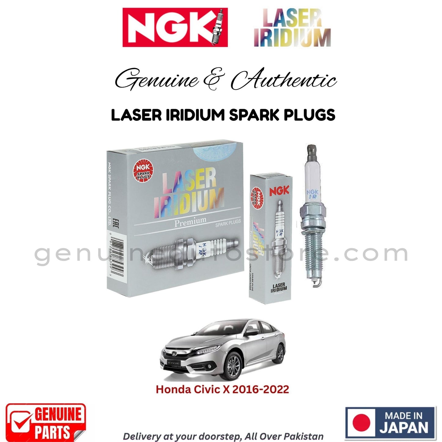 Honda Civic X 2016-2022 NGK LASER IRIDIUM SPARK PLUGS in Pakistan. 100% Genuine, Reliable, Best Price, Cash on Delivery Available
