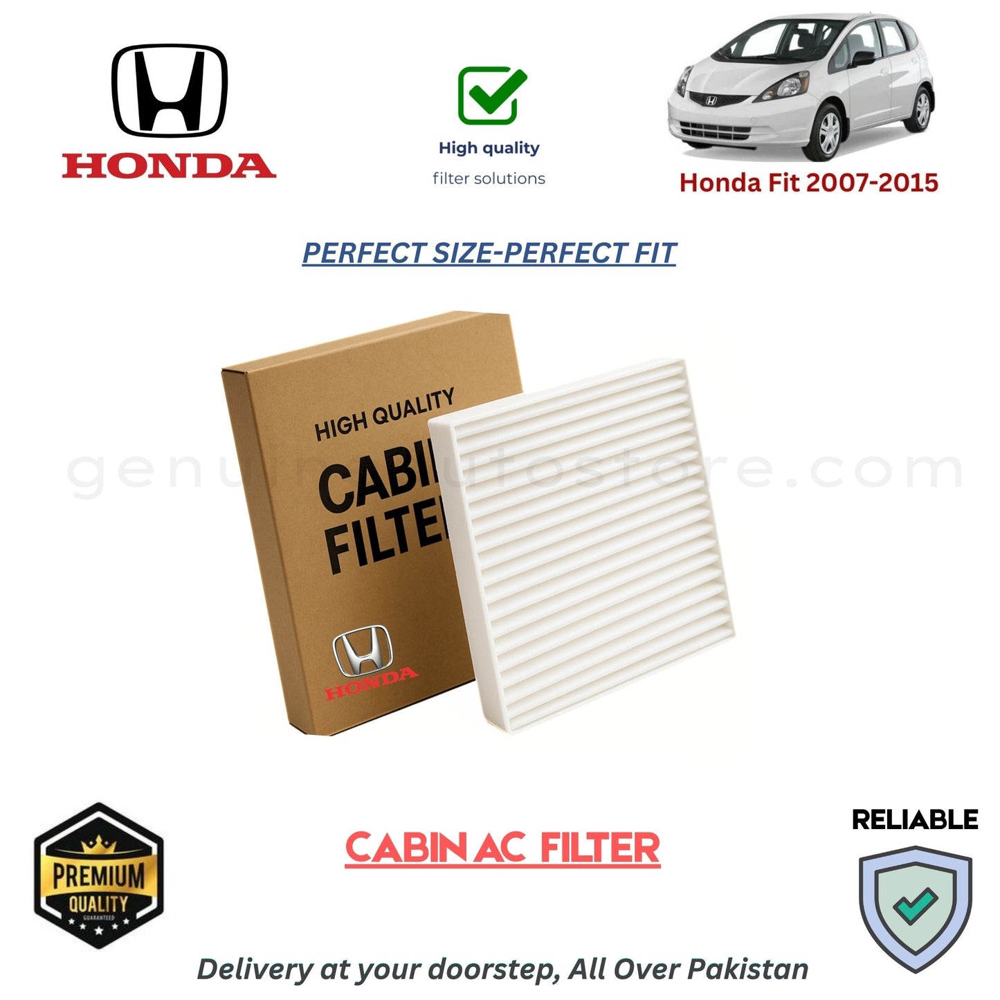 Honda Fit 2007-2015 CABIN AC FILTER in Pakistan. 100% Genuine, Reliable, Best Price, Cash on Delivery Available