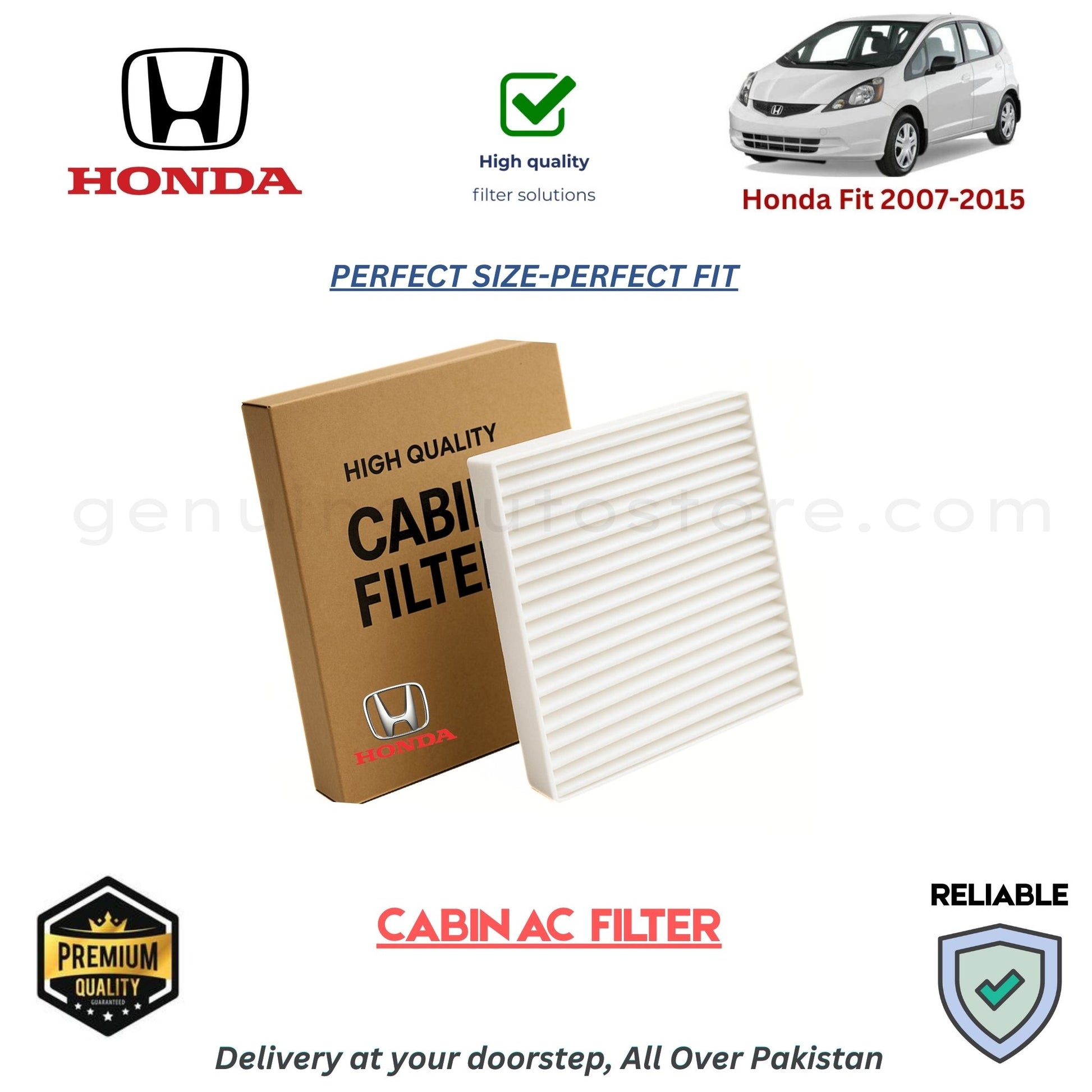 Honda Fit 2007-2015 CABIN AC FILTER in Pakistan. 100% Genuine, Reliable, Best Price, Cash on Delivery Available