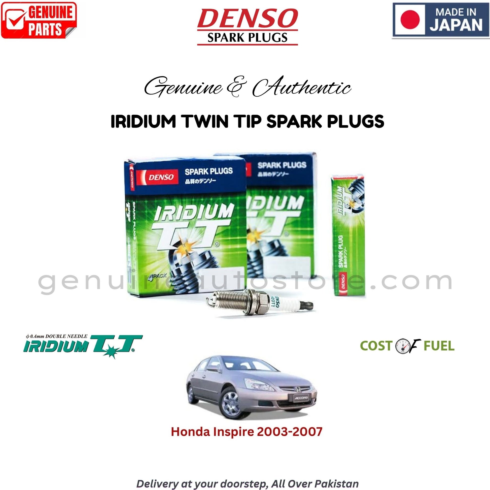 Honda Inspire 2003-2007 DENSO IRIDIUM TWIN TIP SPARK PLUG in Pakistan, 100% Genuine, Reliable, Best Price, Cash on Delivery Available